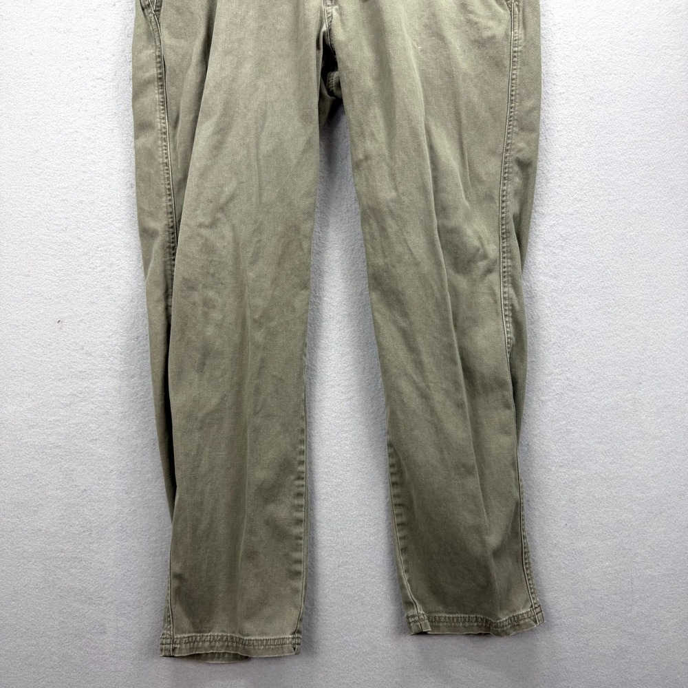 UpWest Canvas Pants Mens Large Fits 38x28* Green Stretch Ribbed Waist Drawstring - Picture 3 of 13